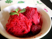 Sorbet express à la framboise (sans sorbetière)