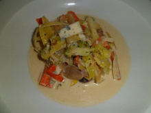 Julienne de légumes et sa sauce à la fourme d'ambert