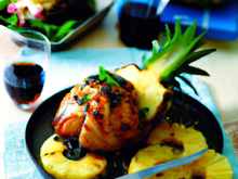 Chapon à l'ananas et au miel