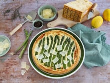 Tarte salée aux asperges vertes et Grana Padano AOP