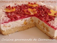 Gâteau à la noix de coco et aux fruits exotiques