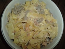 Tagliatelles au saumon et champignons