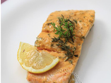 Saumon à la moutarde et au thym