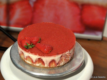 Le Fraisier au fromage blanc et soupe de fraise