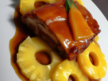 Tronçon de porc au caramel d'ananas