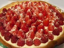 Tarte aux deux copines fraises et framboises