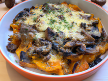 Gratin de potimarron, champignons et bœuf haché