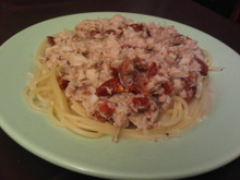 Spaguettis au thon et tomate séchée