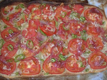 Coca aux tomates et jambon serrano