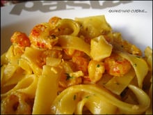 Tagliatelles aux queues d'écrevisses au safran