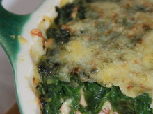 Gratin d'épinards au saumon
