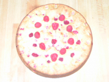Gâteau au Chocolat blanc avec des framboises