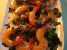 Gambas marinées à la coriandre