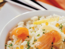 Risotto au citron et truite fumée