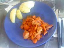 Dinde au miel et ses carottes