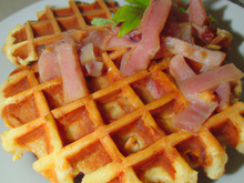 Gaufres de pomme de terre au jambon