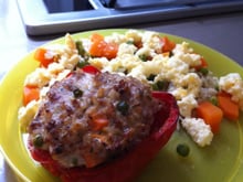 Poivrons farcis à la cantonaise