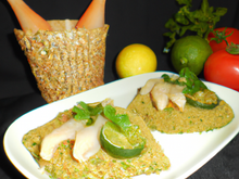 Filets de tacaud en taboulé vert