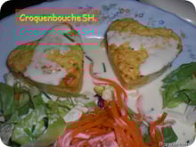 Petits cœurs aux surimi et poireaux, et sa sauce citronnée moutarde