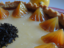 Tarte pruneaux-pamplemousse sur crémeux de citron