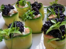 Maki de courgettes au Philadelphia light ciboulette  et à la truite fumée