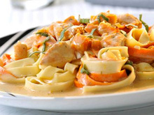 Pâtes au poulet et à la citrouille