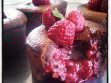 Fondant chocolat au cœur de framboise sans Lactose