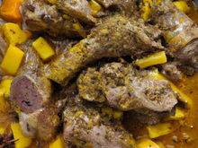 Demi-râbles de lapin aux épices et à la mangue
