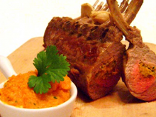 Carré d'agneau farci à la coriandre