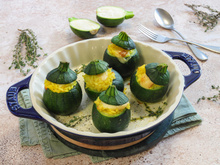 Courgettes farcies au risotto