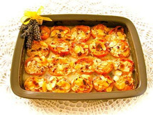 Gratin d'abricots aux amandes et fleurs de lavande