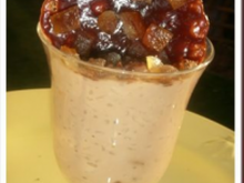 Risotto à l'orange confite au chocolat au lait et tuile au carambar