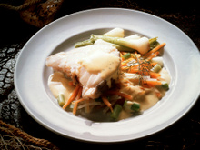 Dos de cabillaud et ses petits légumes