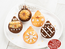 Boules de Noël moelleuses vanille-chocolat à l’huile d’olive