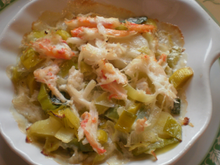 Fondue de crabe aux poireaux
