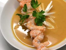 Soupe de crevettes et asperge