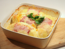 Gratin de quenelles à la sauce fromage de Damien