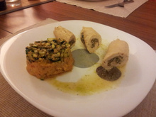 Roulades de poulet farcies de poivron et st-Moret