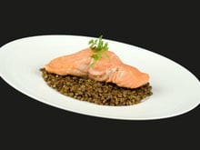 Saumon confit aux épices aux lentilles du Puy