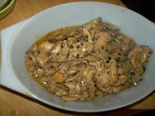 Fricassée de poulet au poivre vert