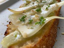 Tartine poireau, parmesan