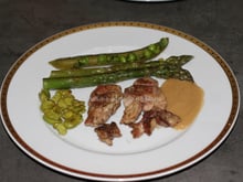 Ris de veau sauce champagne et légumes de printemps