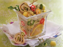 Salade de quinoa aux petits légumes et Cantal Jeune