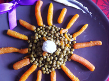 Mes petits pois, carottes au fromage et Tartare