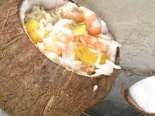 Salade noix de coco et crevettes