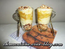 Verrines de bananes caramélisées et Pépito