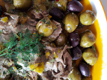 Bœuf aux artichauts,aux olives et à l'origan