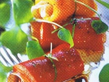 Tapas de poivrons au jambon cru