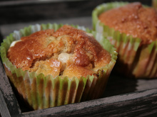 Muffins à la rhubarbe et au sucre perlé