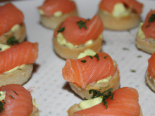 Canapés de saumon de Chavignol